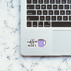 Coffee addict // Laptop stickers // Vinyl Stickers