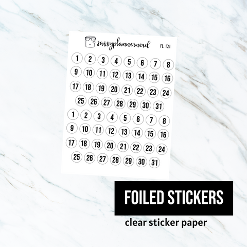 Date dots // Foiled Stickers