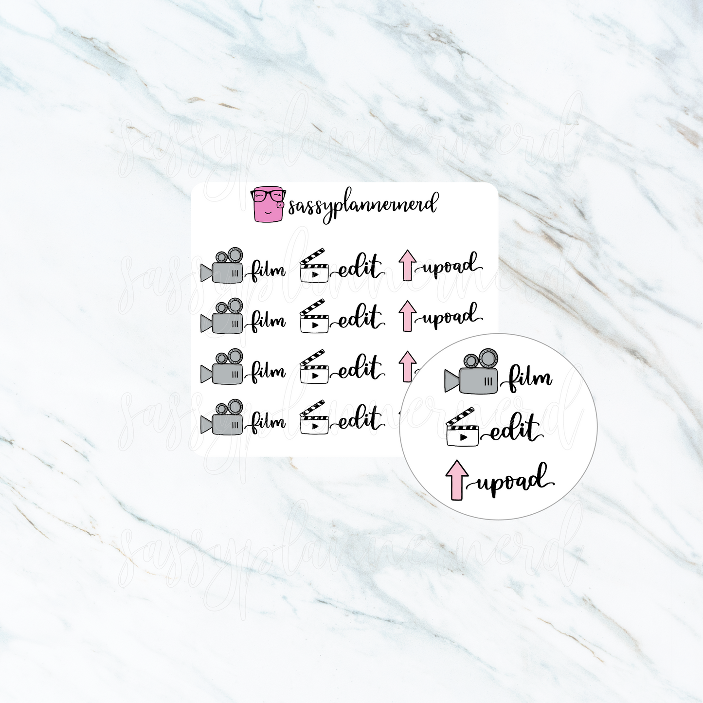 Film, Edit & Upload | Handlettering Stickers