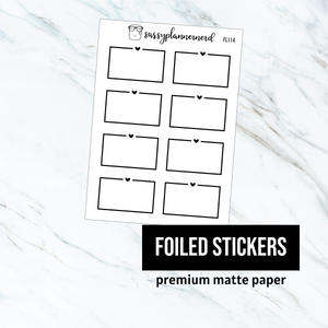 Heart half boxes // Foiled Stickers // Functional Planner Stickers