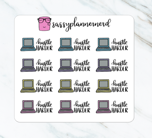 Hustle Harder | Doodle Stickers