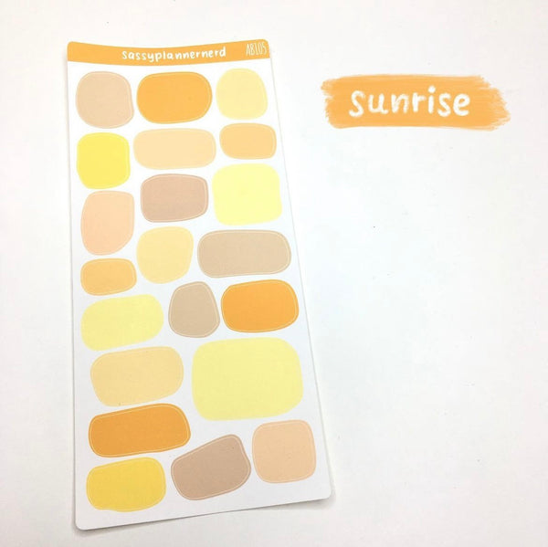 BUNDLE (All 6 Sticker sheets) Abstract swatches // Functional stickers