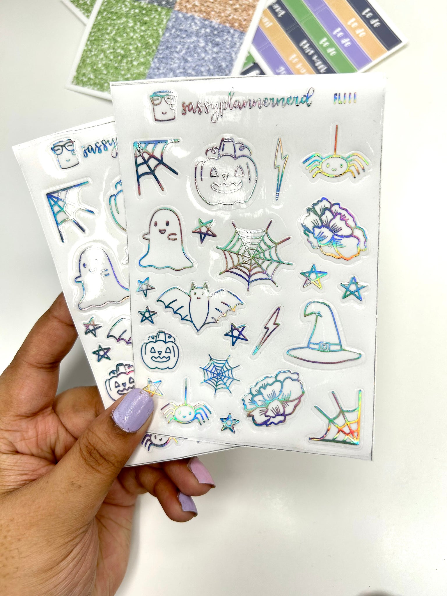 Boo! | Halloween doodle | Clear foiled stickers
