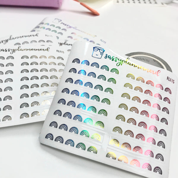 Rainbow Headers Overlay // Foiled Stickers // Functional Planner Stickers