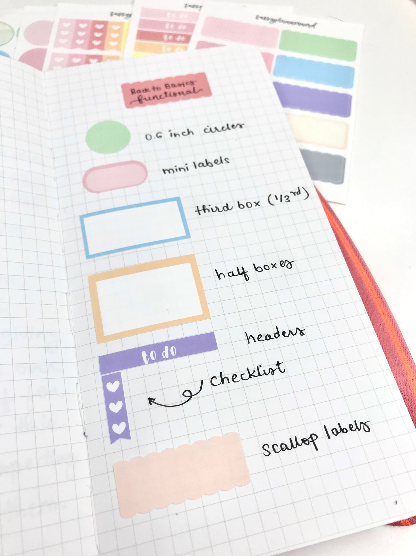 Pastel Rainbow Sticker Book (All 8 Sticker sheets) // Functional stickers