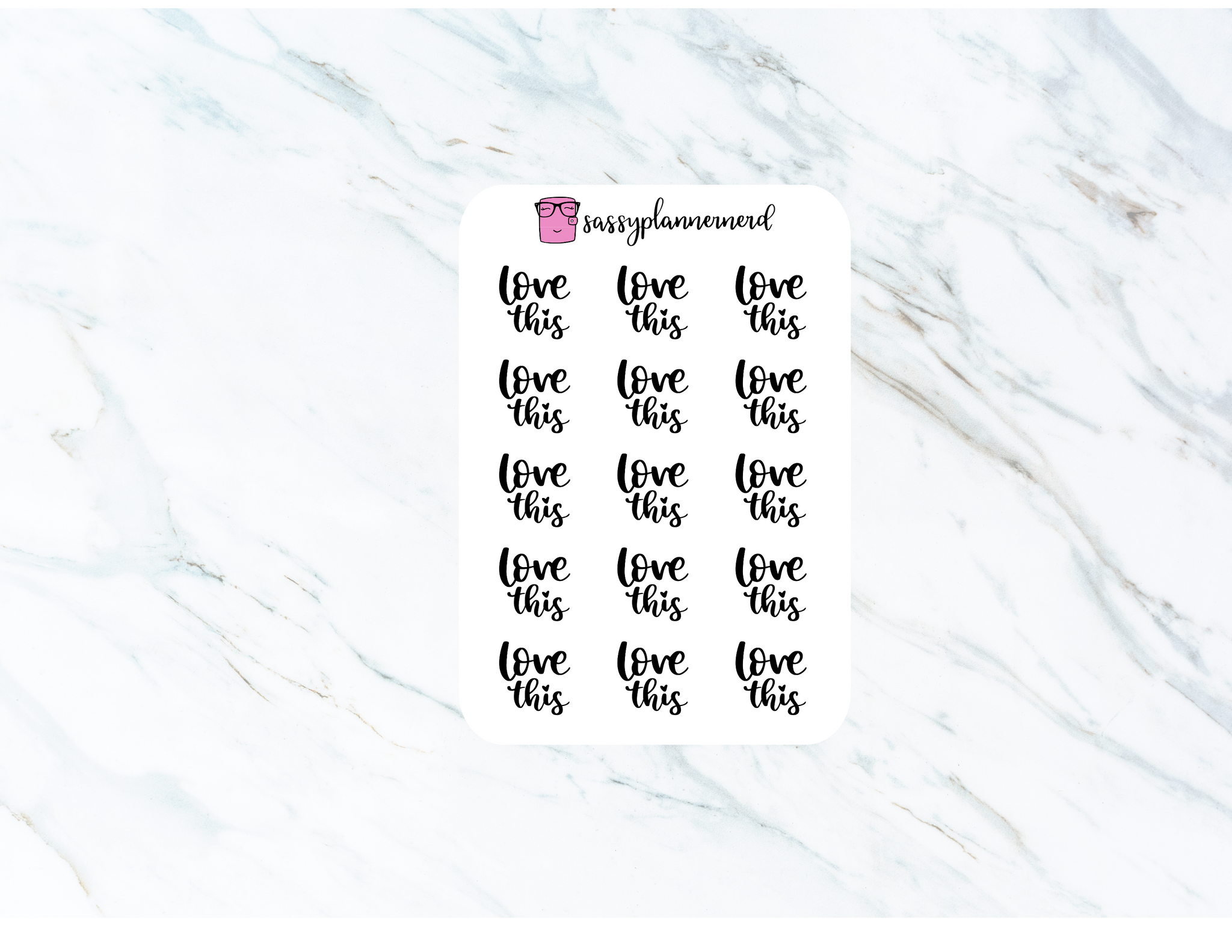 Love This | lettering stickers | Clear Stickers