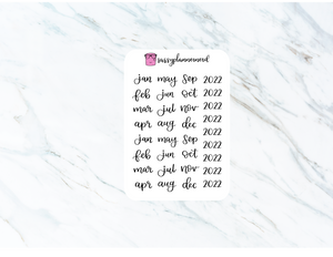 Months of the Year (mini) | Clear Stickers
