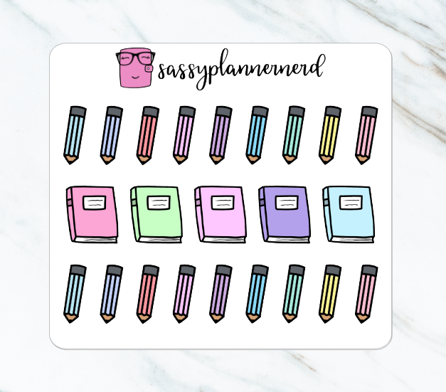 Pencils and Notebook | Doodle Stickers