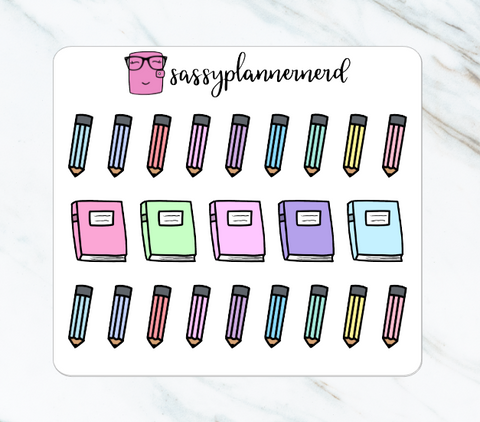 Pencils and Notebook | Doodle Stickers