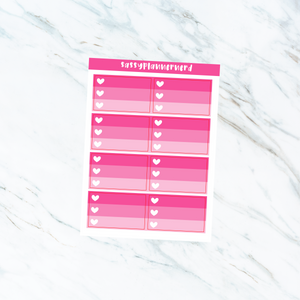 Three Heart Checklist Boxes // Functional stickers