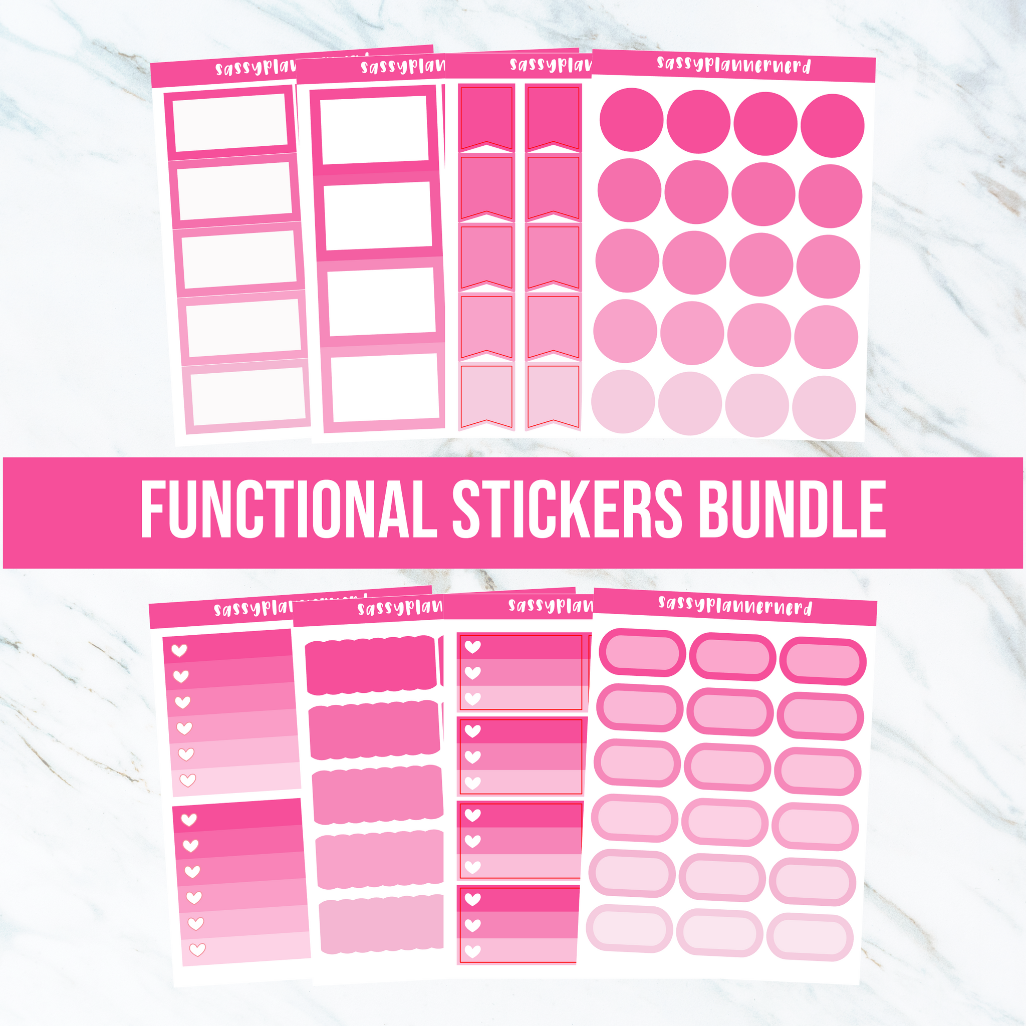 BUNDLE (All 8 Sticker sheets) // Functional stickers