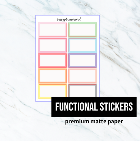 Pastel One Third Box // Functional stickers