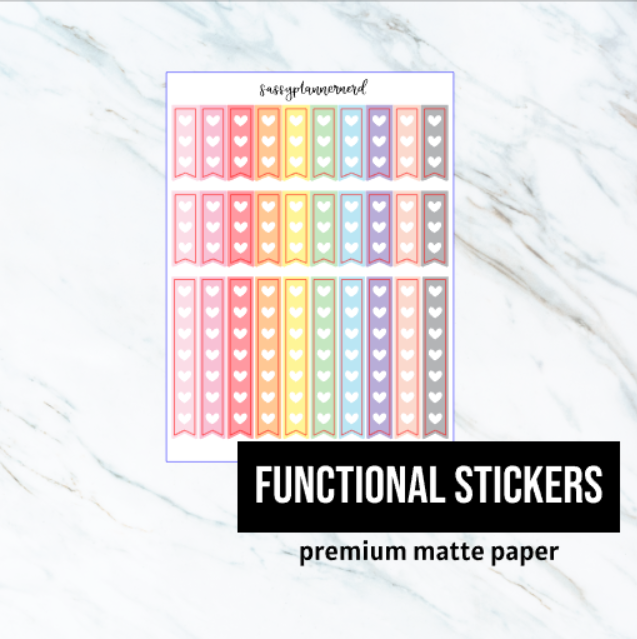 Pastel Rainbow Sticker Book (All 8 Sticker sheets) // Functional stickers