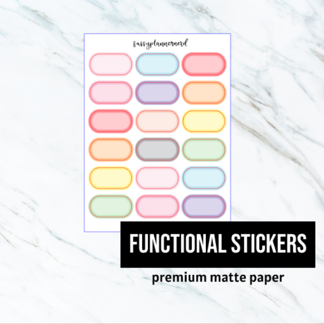 Pastel Mini Labels // Functional stickers