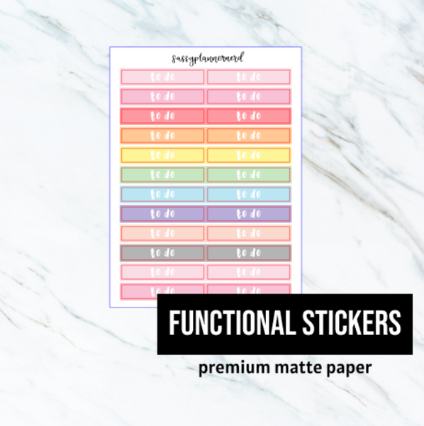 BUNDLE Pastel Rainbow (All 8 Sticker sheets) // Functional stickers