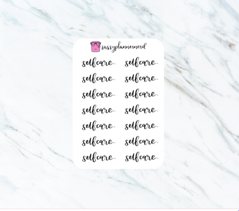 Selfcare | Word stickers | Clear Stickers