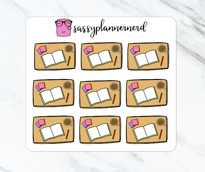 Study Flatlay | Doodle Stickers