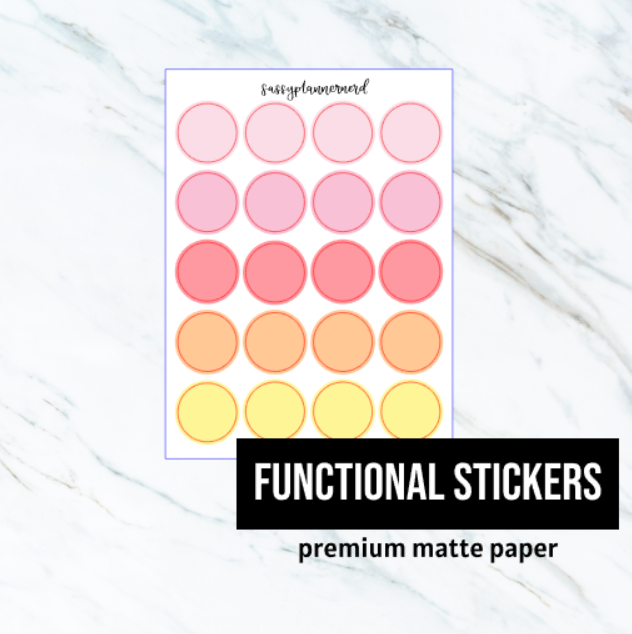 Warm Pastel Circle stickers (0.6 inch) // Functional stickers