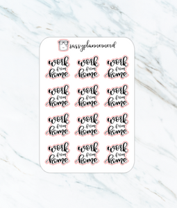Work from home | lettering stickers | Clear Stickers